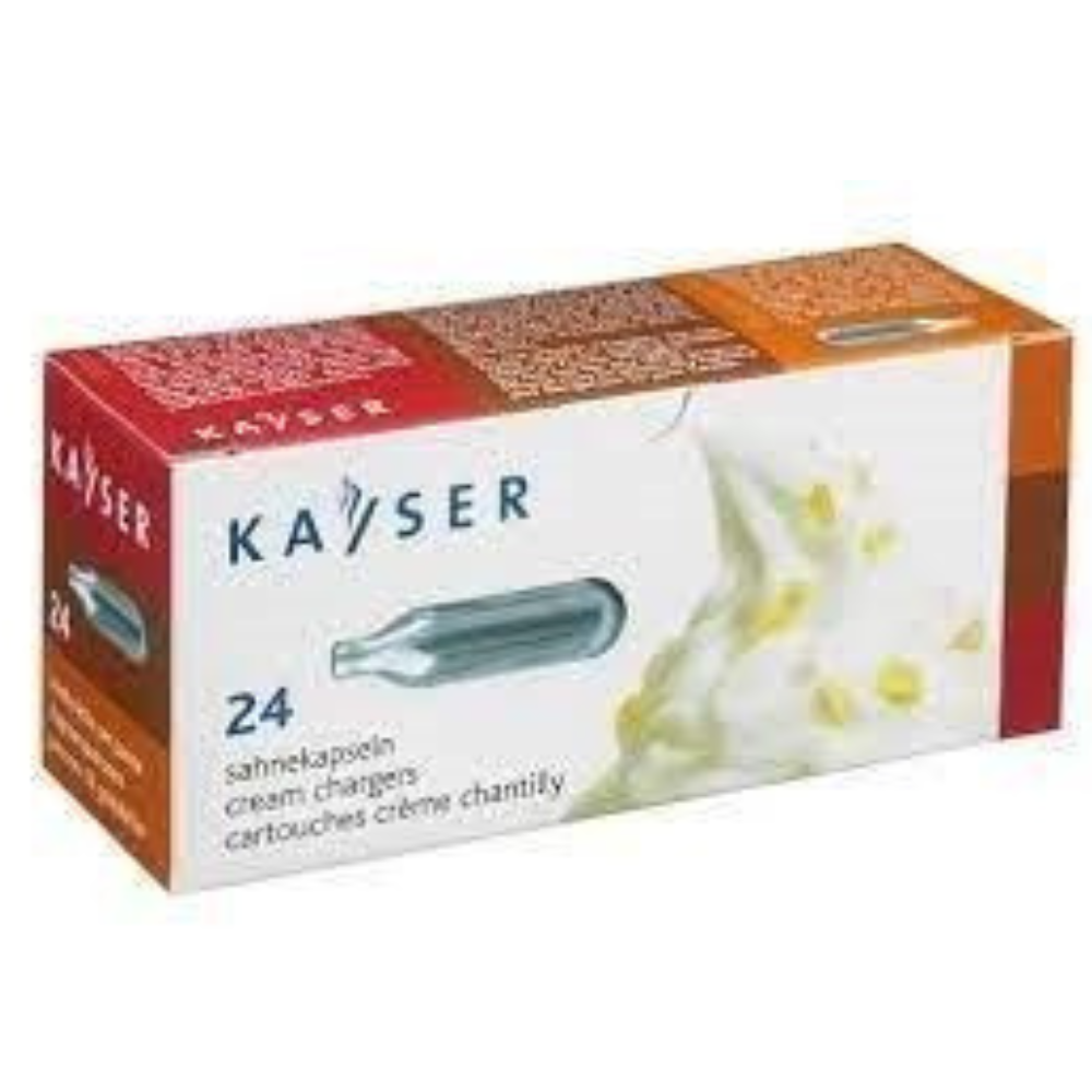 Kayser N2O Cream Chargers - Case 600pcs (24pc Boxes)