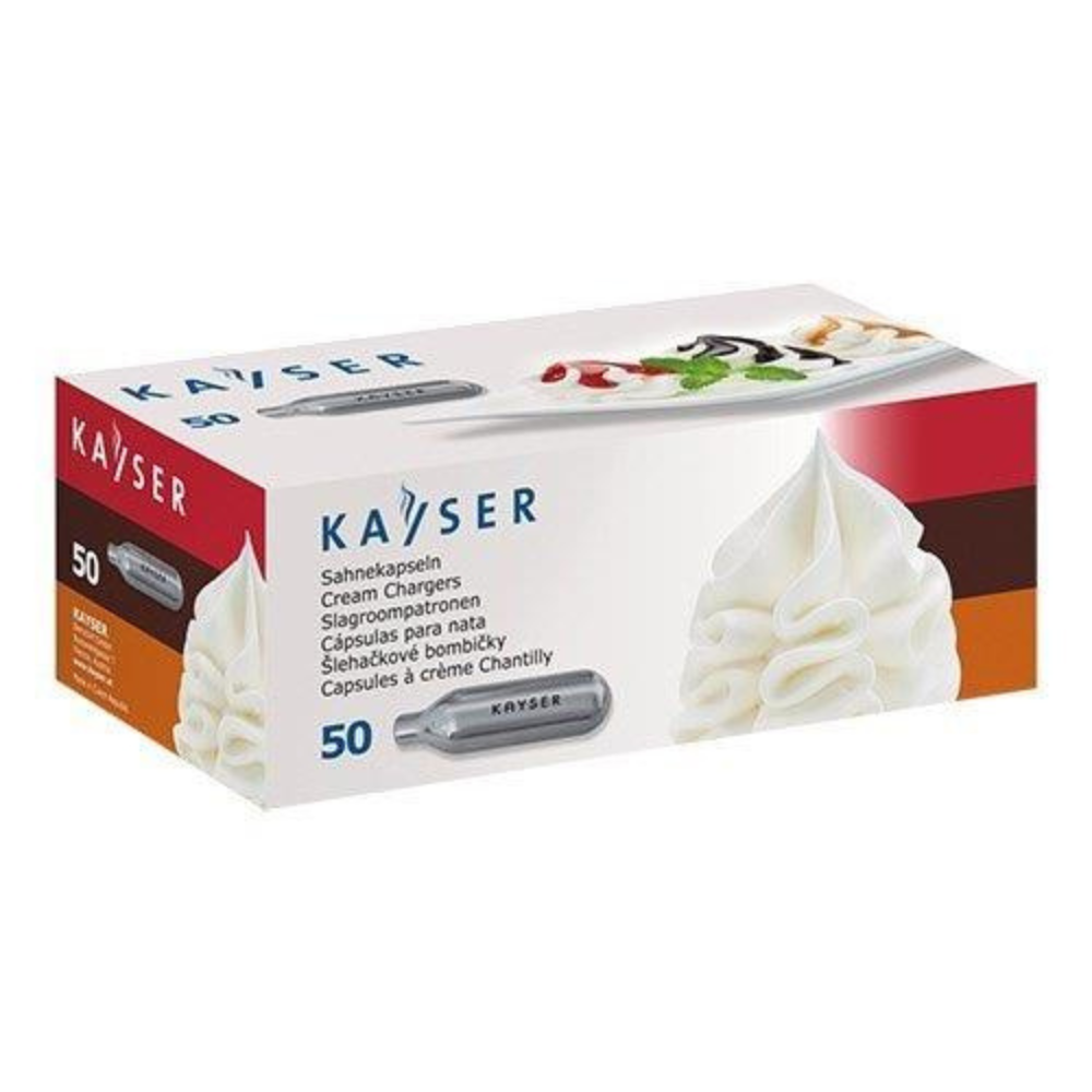 Kayser N2O Cream Chargers - Case 600pcs (50pc Boxes)