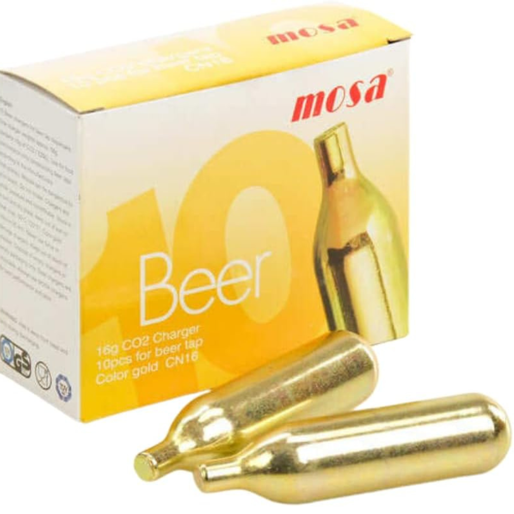 Mosa Beer CO2 16g Cartridges Non-Threaded (10pc Boxes)